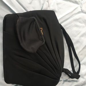 Vintage satin evening bags - gold clasp— probably 60 +yrs old— good condition—
